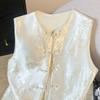 Жилет жилет женский весна и лето 2025 новый антикварный топ без рукавов с дисковой застежкой жилет