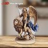 Golden Winged Archangel Michael 2D Flat Acrylic Stand Table Decoration,Home,Office,Cafe,room,Studio,Desktop Ornament Sign Gift