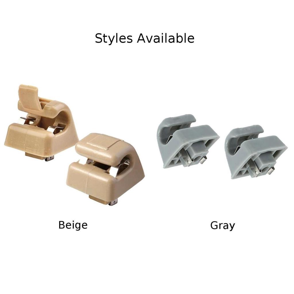 2pcs Nylon Sun Visor Clip Holders For Mercedes W201 W123 W124 W126 W140 W201 Parts Accessories Beige, Grey