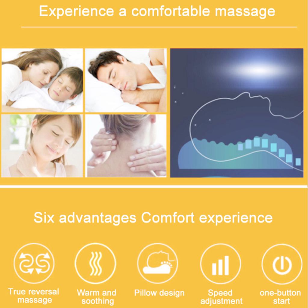 24W Electric Massage Pillow 4/6 Buttons Infrared Heating Neck Shoulder Back Body Massager Device