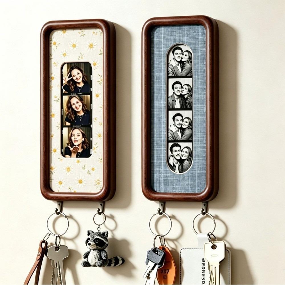 Wooden Key Holder Frame With Hook Display Frame Gift Vintage Wall Key Holder Desktop Display