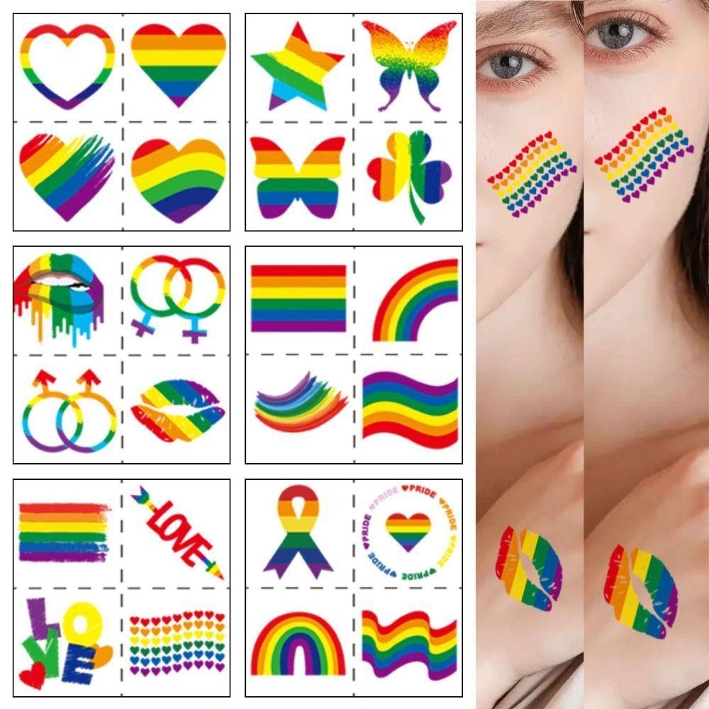 18 шт. красочные наклейки-татуировки в виде радуги, временные наклейки-татуировки в виде цветов и звезд, пара дружбы