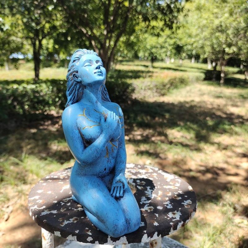 Self Love Shaping Spirit Goddess Statues Resin Sculpture Healing Goddess Portrait Crafts for Home Office Decoration Friends Gift