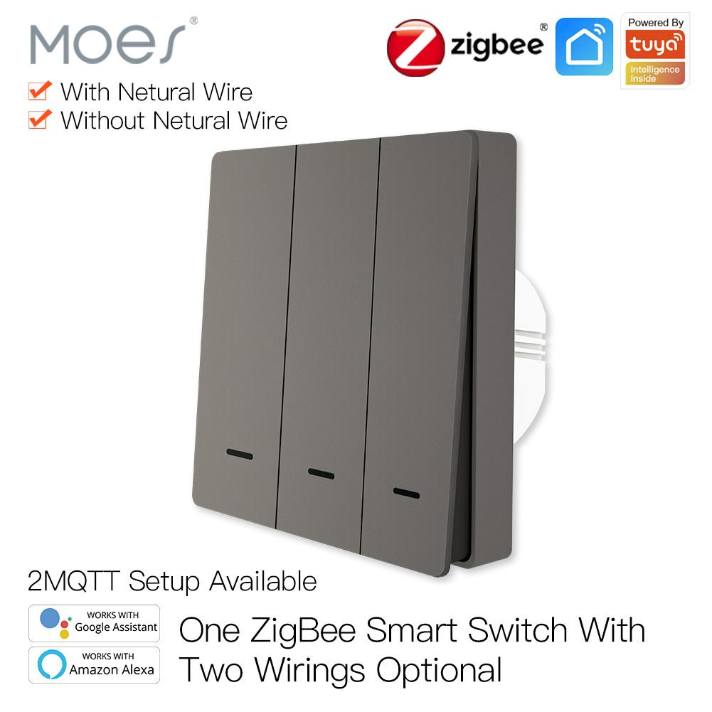 Hotel Smart Home 123 Gang Tuya Wifi Zigbee 3.0 Light Switch Google Home Alexa Remote Push Button Wall Switch