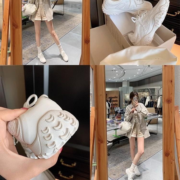 [FanGui] Внутренняя высота подошвы-полумесяца увеличивает кружевные жемчужные повседневные моральные тренировочные туфли женские туфли Forrest Gump мода