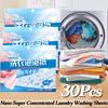30PCS Sheets Paper Laundry Concentrated Cleaning Detergent Fragrance Washing Powder Gentle Soap