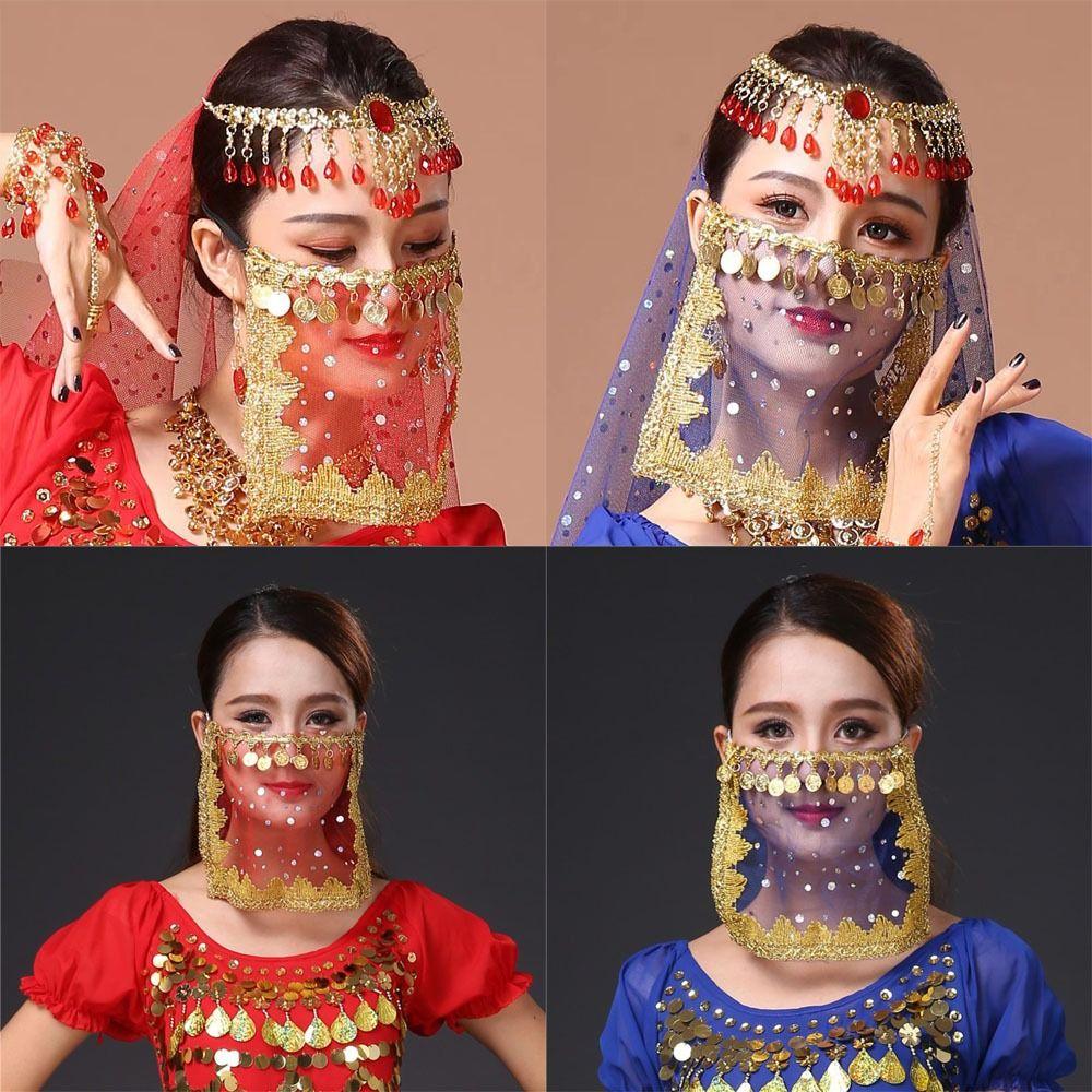 Полиэстеровая вуаль для танца живота с пайетками, аксессуары для танцевальных выступлений, блестящая вуаль для танца живота, женская