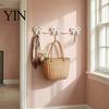Retro Bedroom Wall Hook Iron Art Bow Triple Hook, Mounted Decorative Hanger, French Hanger Style Gold Metal Organizer for Entryway Bathroom And Three