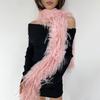 Women Long Scarf Solid Color Thickened Imitation Mink Fur Velvet Decor Scarf Warm Thin Scarf Fashion Accessory