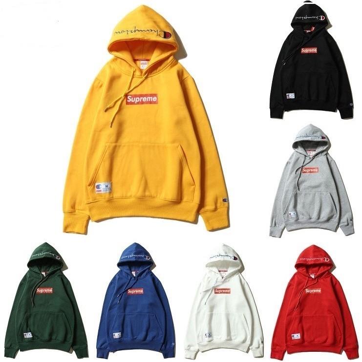 Новая Худи Supreme Classic Box Logo Свитшот Champion с вышивкой