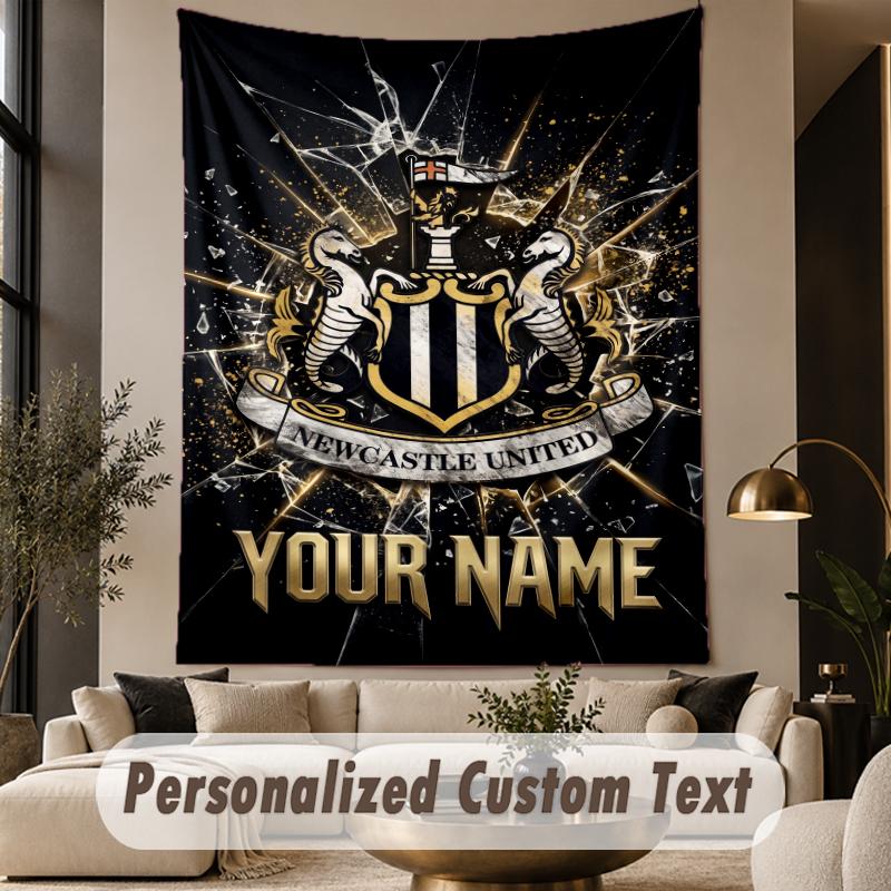 Custom Text Tapestry Newcastle United FC Print Wall Tapestry Indoor Living Room Wall Decor