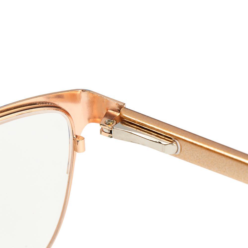 Retro Half Frame Clear Lens Presbyopic Eyeglasses Reading Glasses Hyperopia Glasses Optical Eyewear