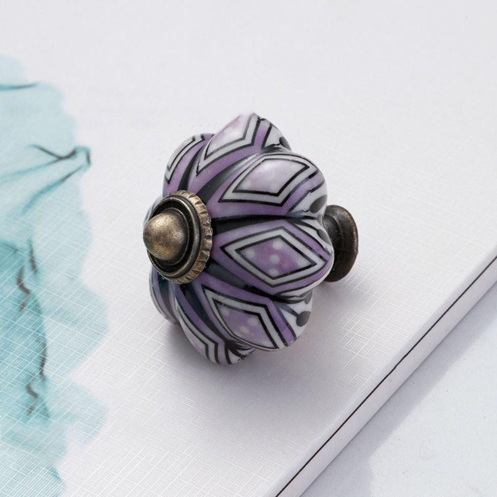 Керамика и сплавы Винтажная дверная ручка Разноцветная мебельная ручка-тыква для гардероба