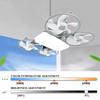 2 In 1 Silent Ceiling Fan Light 3 Gears Light Hanging Fan Foldable Drone Shaped Fan Light for Dining Room Bedroom Living Room