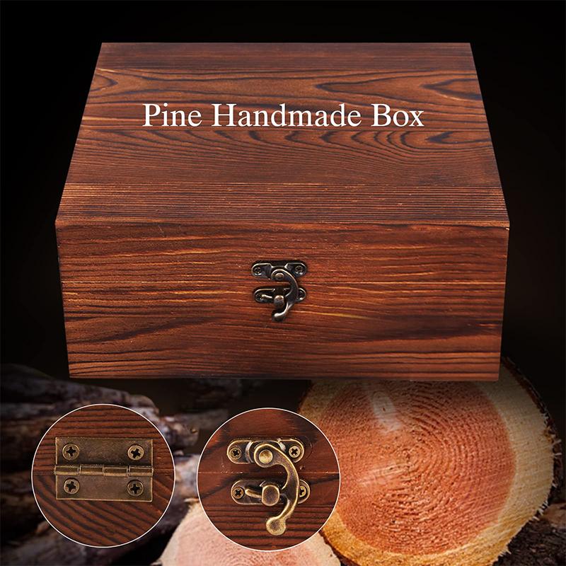 Подарок на День отца для мужчин Набор камней для виски 8 шт. Гранитные кубики льда + 2 шт. Стаканы для виски в деревянной коробке-бутылке Подарок для папы