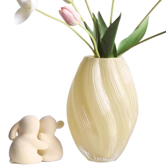 Стеклянная ваза для свежих или сухих цветов - Элегантный французский гидропонный домашний декор