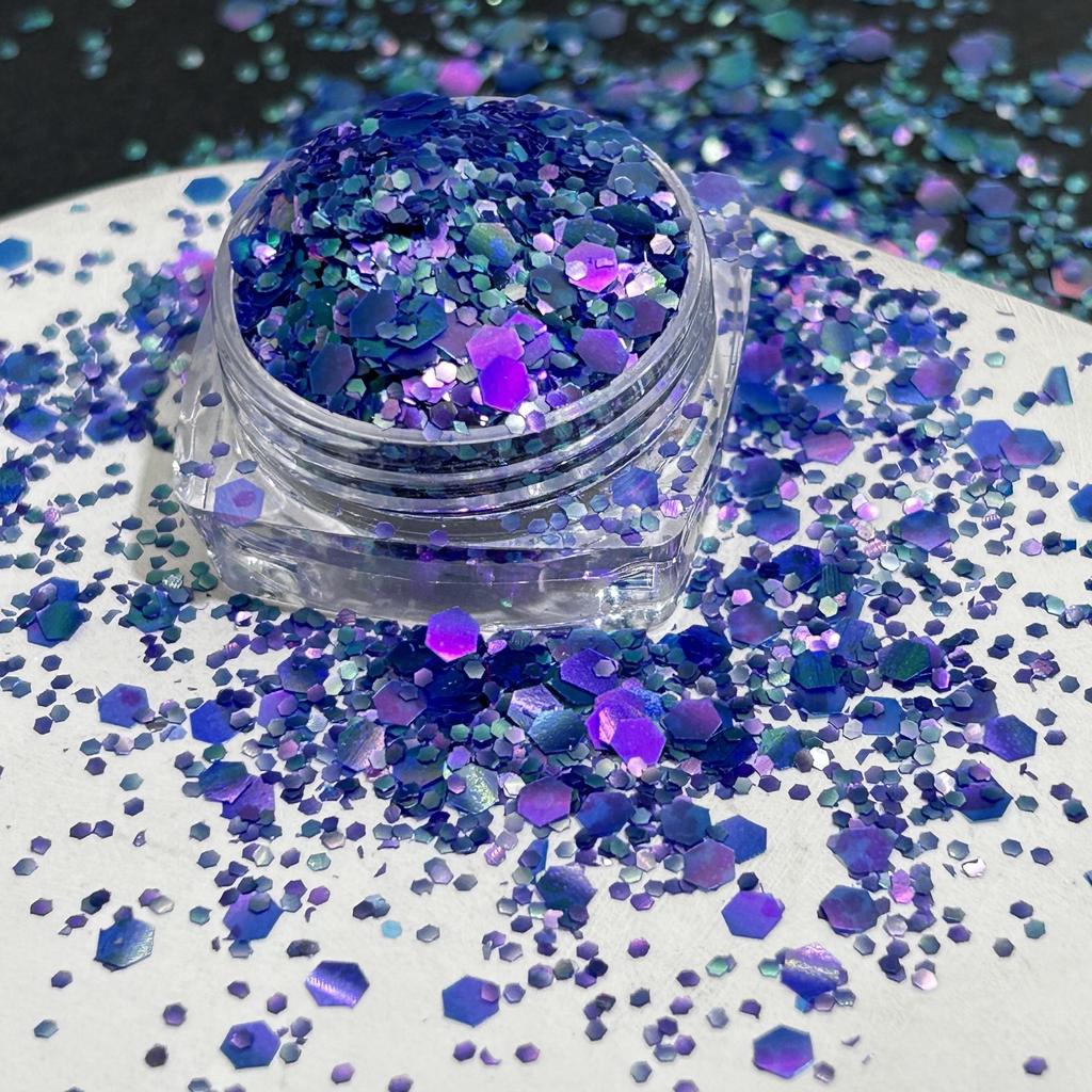Gradient Matte Hexagon Nail Art Sequins - DIY Laser Glitter Powder Decorations.