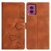 For Motorola Moto G55 5G Case Wallet Stand Imprinted Triangle Pattern Leather Phone Flip Cover