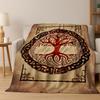 Nordic Dream Tree of Life Symbol Totem Yggdrasil Flannel Blanket,Cozy Soft Throw Blanket for Home Bedroom Bed Sofa Cover Gift