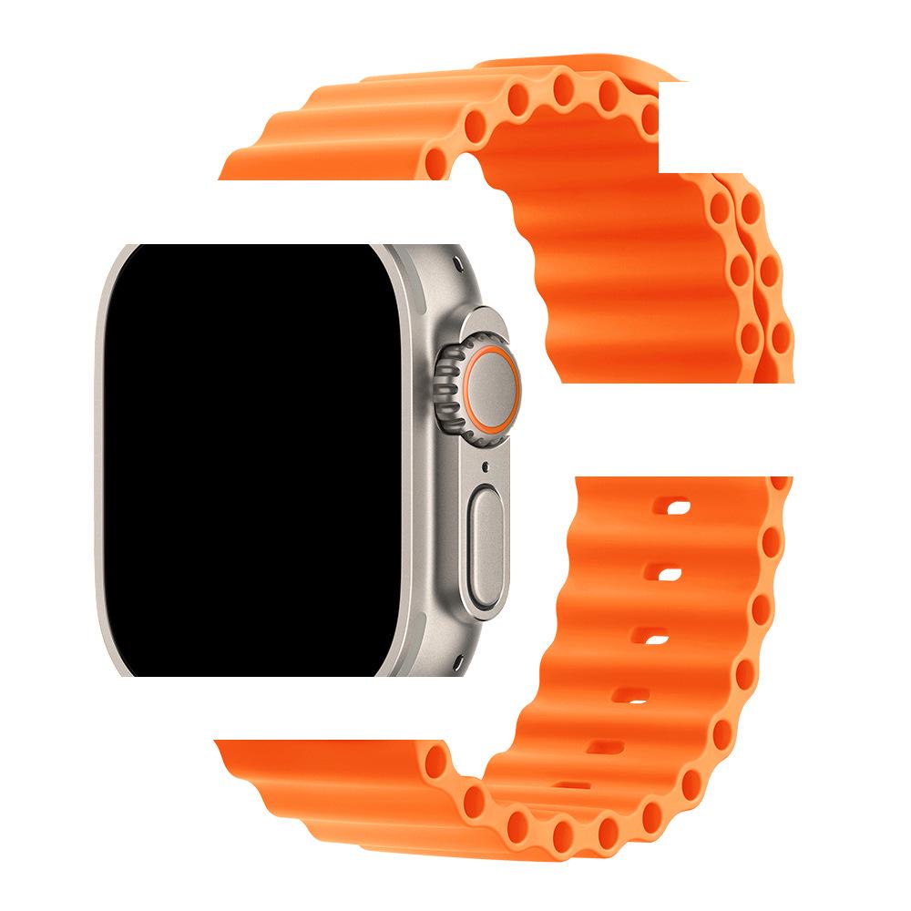 Применимый ледяной синий силиконовый ремешок для Apple Watch Series 1-10 (S10 Официальный стиль)