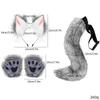 Anime Character Cosplay Halloween Set Animal Claw Simulation Plush Fox Ear Headband Animal Ear Beast Tail Cosplay Accessories