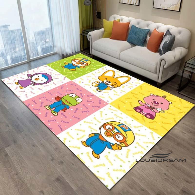 2026Cartoon P-Pororo-Park Pattern Carpets 15 Sizes Living Room Bedroom Bedside Floor Mat Area Rug Kid's Room Play Mat Home Decor
