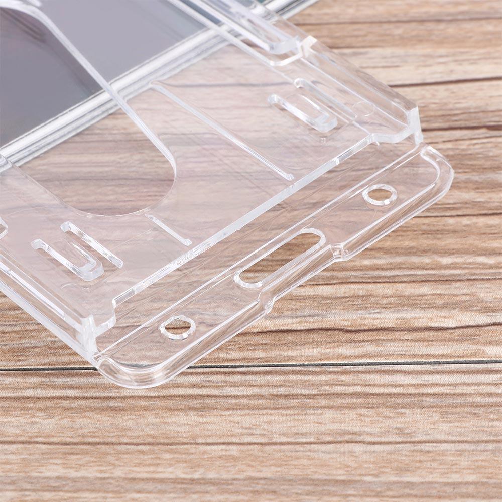 10x6cm Hard Vertical Double Card ID case Clear Transparent Badge Holder