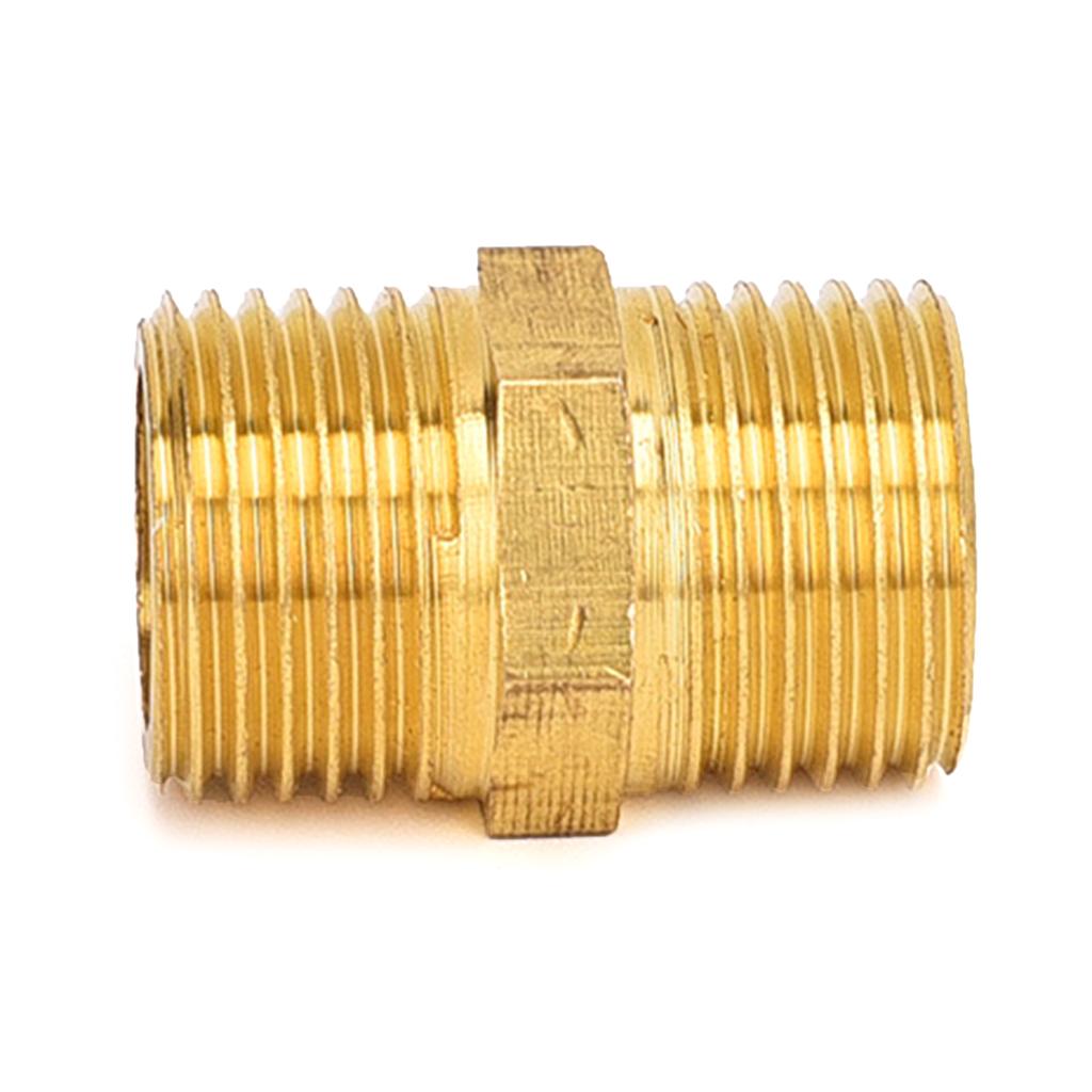 Упаковка из 4 шестигранных двойных ниппелей из латуни с наружной резьбой, двойные ниппели из латуни, простая установка для сантехники