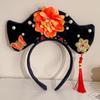 Flower Chinese Style Headwear Tassel Pearl Ancient Style Headband Princess Hair Hoop Hanfu Headdress Hanfu Hair Clip Women