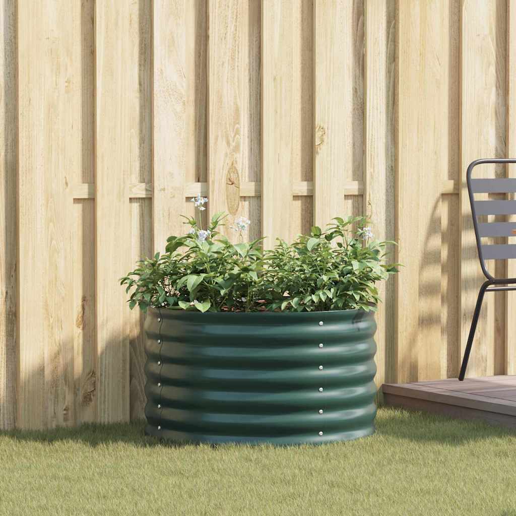 Elevated Planter Green 80 x 80 x 44 cm Steel