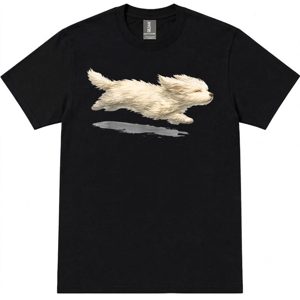 Running Maltese Dog Cute White Puppy Happy Fast Pet Lover Unisex T-Shirt