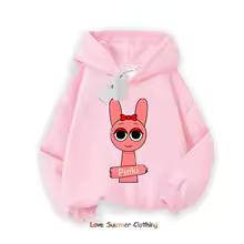 Sprunki Thick Hoodie for Children Anime Cartoon Fashion Sweatshirt Boys Girls Autumn Winter Hip Hop Hooded Hoodies Kids Clothes