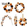 Farmhouse Harvest Door Decor Thanksgiving Pumpkin Wreath, Artificial Velvet Ornament, Fall Hanging Teardrop Decorative Wreath for Wedding Swag