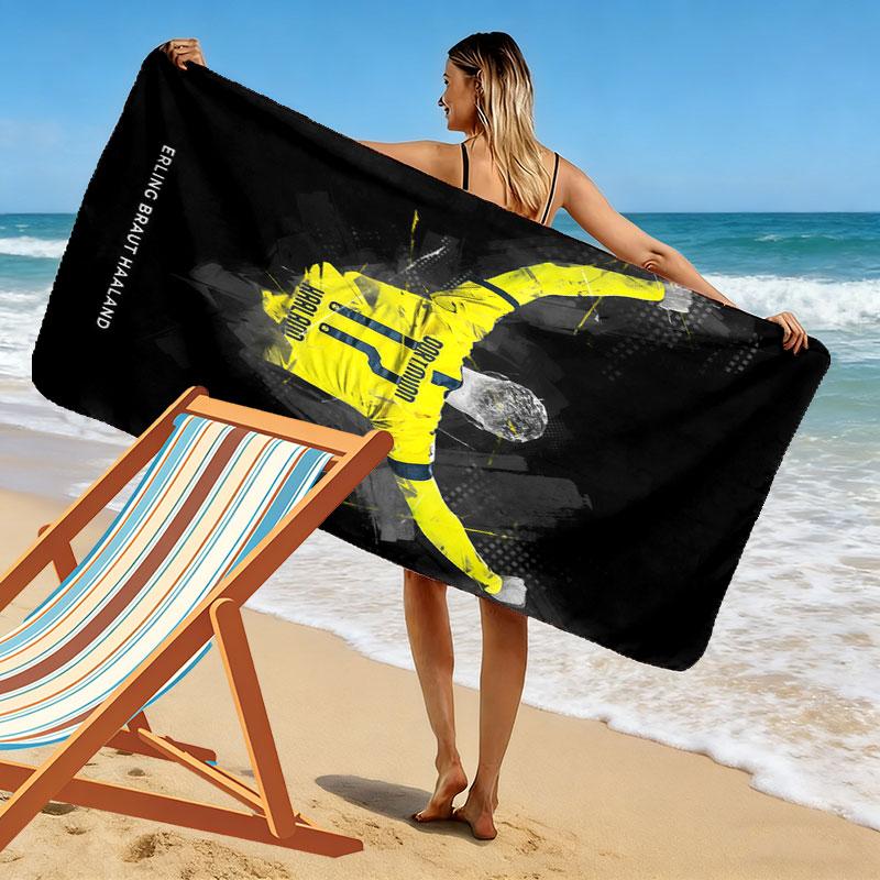 Haaland Print Beach Towel, Large Soft Quick Dry Towel for Beach Camping Swimming