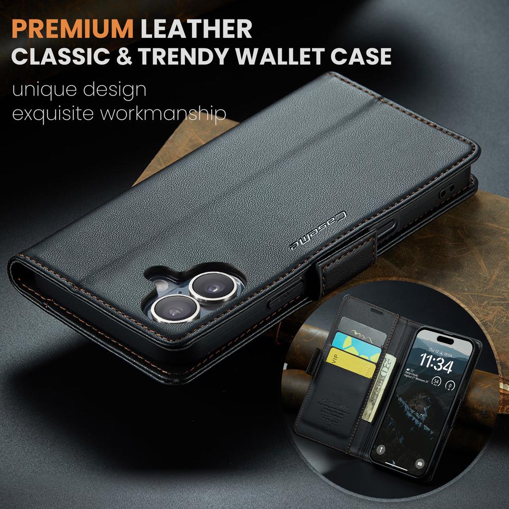 Для iPhone 17 Чехол CASEME Серия 023 Блокировка RFID Глянцевая Подставка Чехол для телефона