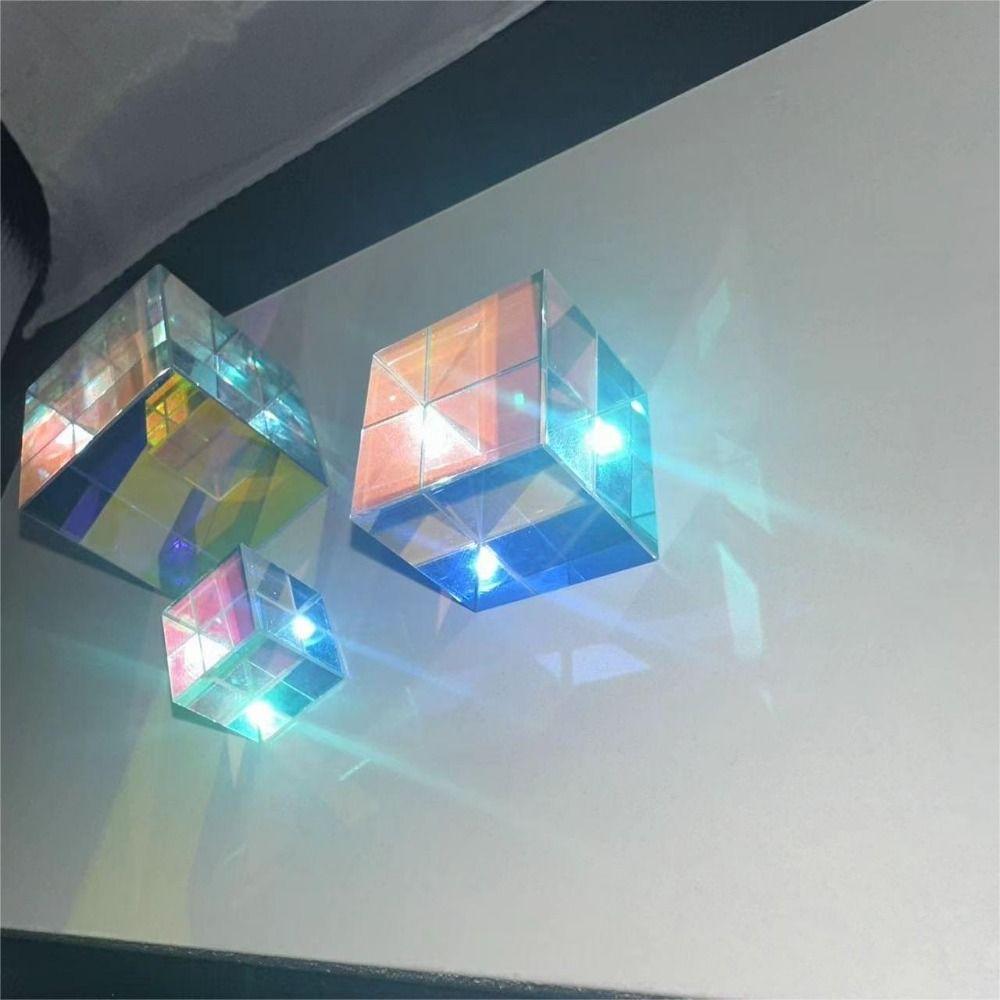 Clear Crystal Mixing Color Cube Sun Catcher Rainbow Crystal Cubes Physics Teaching