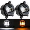 White Amber Canbus LED Fog Lights Round Lamp For Lada Priora Chevrolet Niva Chevrolet Matiz Auto Car Bumper Fog Lamp Waterproof