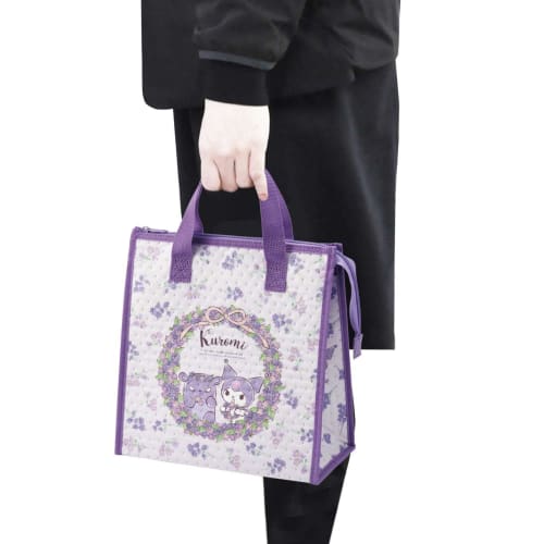 Skater Lunch Bag, Non-Woven Fabric, Cooler Bag, Kuromi Flower Wreath, Sanrio FBC1-A