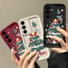 Merry Christmas Gift Tree Snowman Pattern Case For Samsung Galaxy S24 FE S23 Ultra A16 A55 A54 A35 A34 Soft Silicone Shockproof TPU Matte Phone Cover