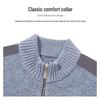 Luozi Men's 7-Gauge Thickened Half-Zip Stand Collar Wool Sweater