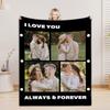 2026 Custom 4 Photos Flannel Blanket I Love You Soft Blanket For Sofa Camping Nap Leisure Blankets Birthday Gifts For Home Decor