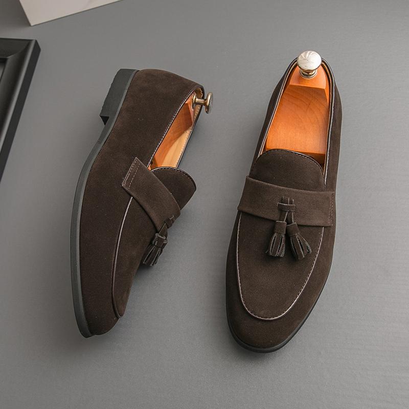 Модные мужские повседневные туфли из замшевой кожи, удобные мужские деловые туфли, модные лоферы ручной работы, слипоны, мокасины, обувь для вождения