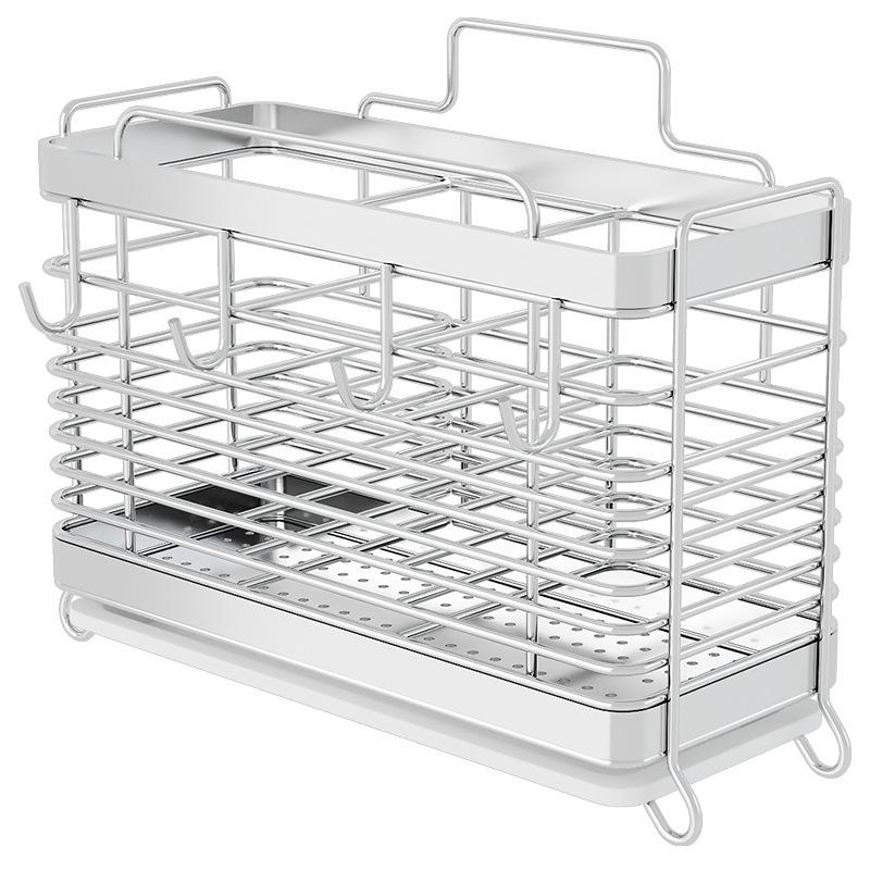 Wall-Mounted Stainless Steel Kitchen Utensil Holder for Chopsticks, Knives, and Forks