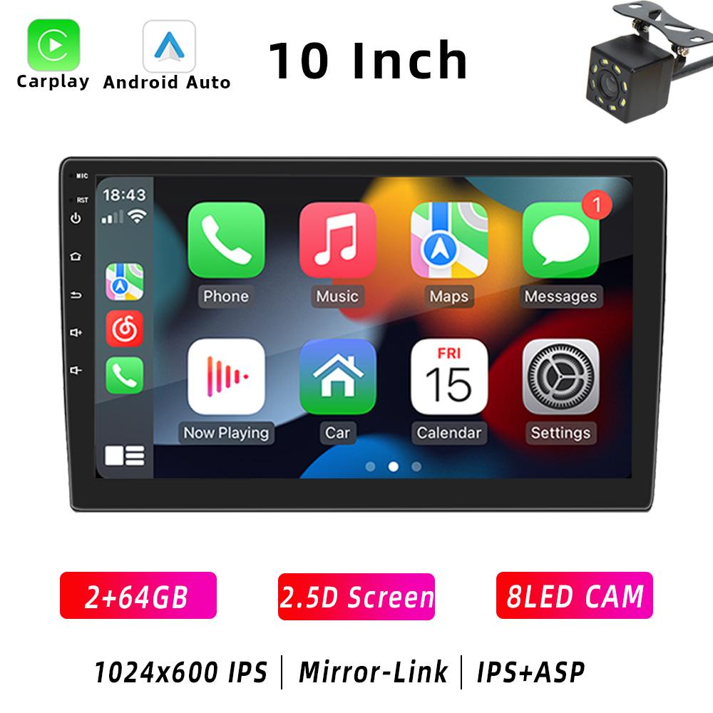 HIPPBQCC Автомобильный Радиоприемник 2 Din Carplay Android Auto Android 11 4 Core 4G GPS Car Audio 7"/9"/10" WIFI BT Автомобильный Мультимедийный Плеер
