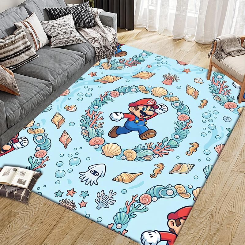 Mario Retro Area Rug, Mario Fan Cozy Carpet, Perfect Gift.chl