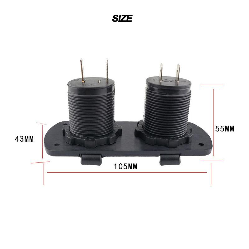 Автомобильный мотоцикл 12 В-24 В адаптер питания двойной USB зарядное устройство розетка для крепления на панели