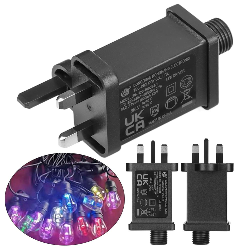 Праздничное освещение IP44 светодиодный трансформатор с вилкой UK адаптер питания переменного тока 110 В в постоянный ток 12 В 1A