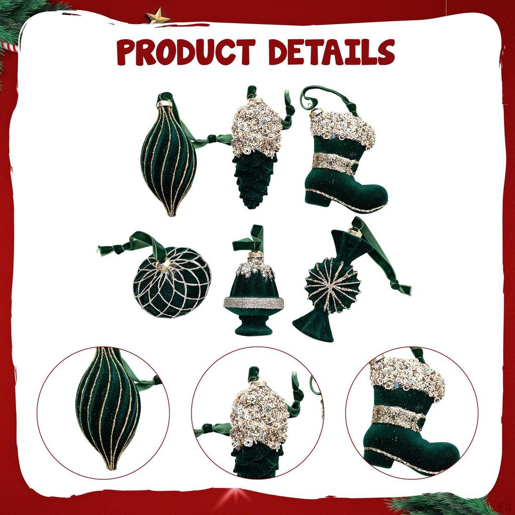 6 штук Рождественские подвесные украшения для украшения елки, поделки, подвески-украшения, елочные шары