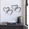 Wrought Iron Heart Wall Art Set: Two-Piece Metal Decor for Entryway and Living Room