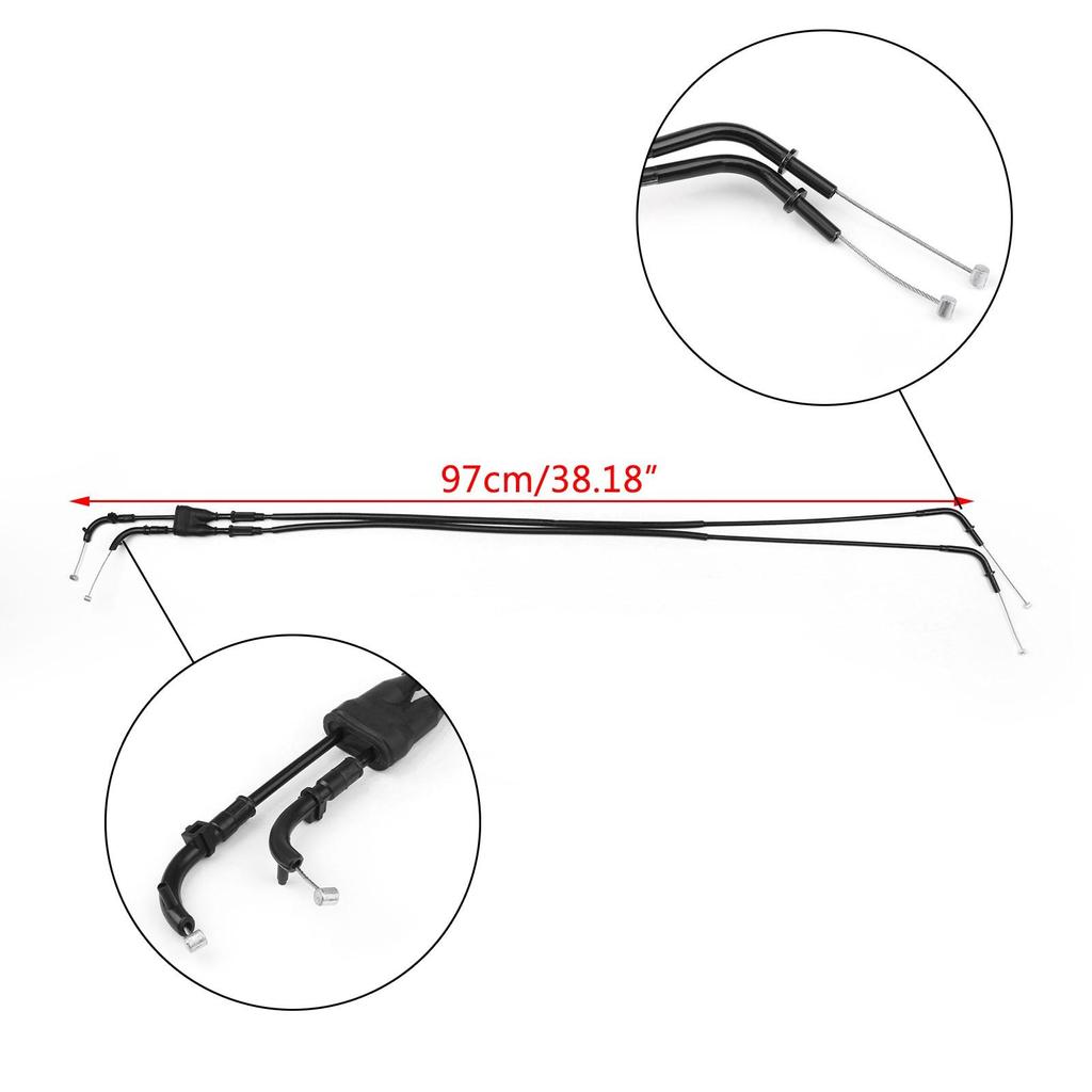 Throttle Cable Push/Pull Wire Line Gas For Kawasaki Z1000 2007-2008 Black